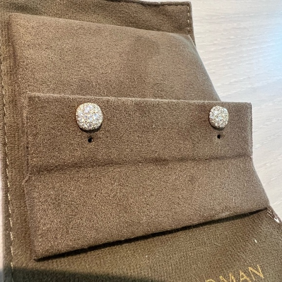 David Yurman Gold and Diamond Stud Earrings - Picture 2 of 12